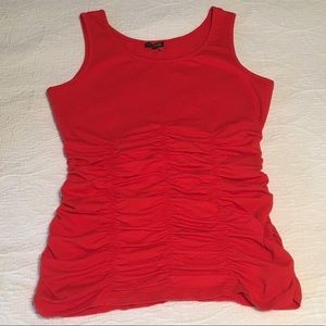 600 West sleeveless tomato red top